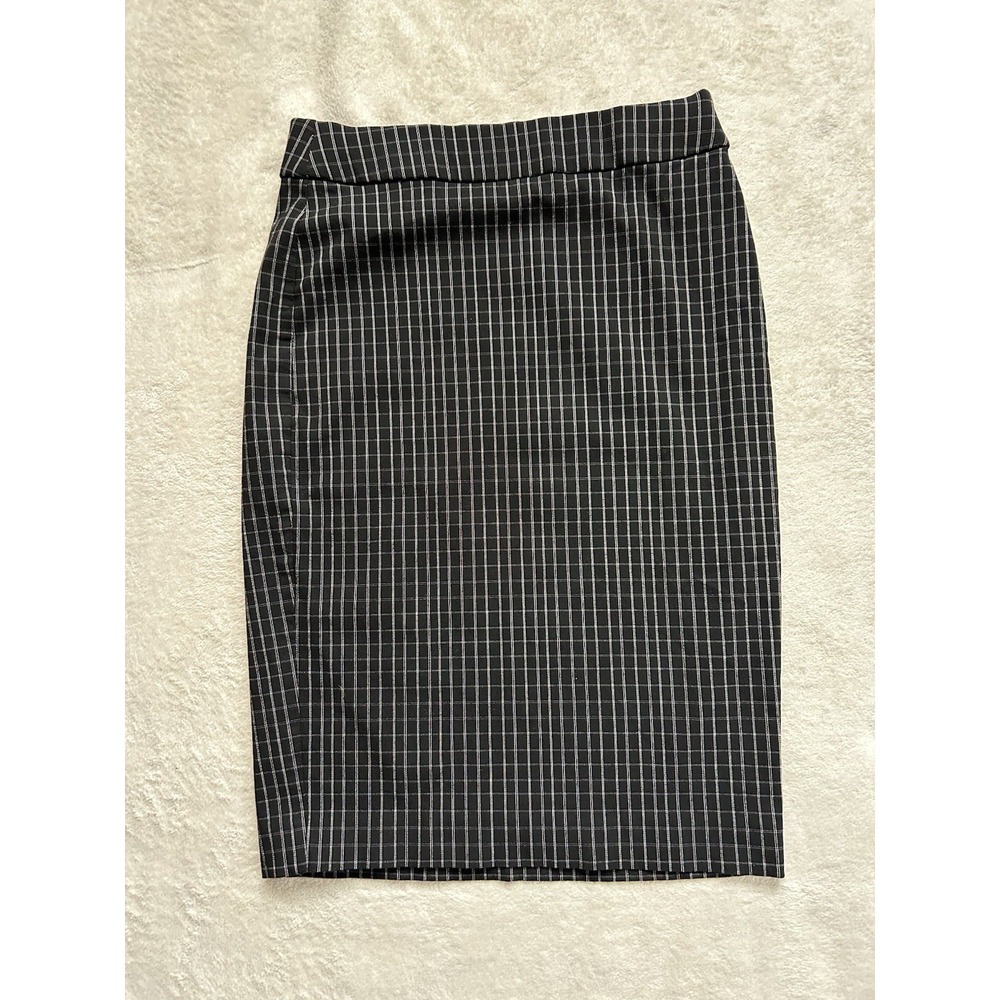 Elle Black & White Stretchy Plaid Pencil Skirt Size Women's XS #Plaid #Skirt